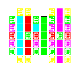 Level 45 brick field with its spawn cells outlined