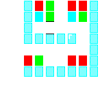 Level 49 brick field with its spawn cells outlined