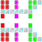 Level 53 brick field with its spawn cells outlined