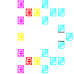 Level 56 brick field with its spawn cells outlined