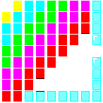 Level 57 brick field with its spawn cells outlined