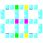 Level 60 brick field with its spawn cells outlined