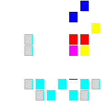 Level 65 brick field with its spawn cells outlined