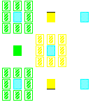 Level 66 brick field with its spawn cells outlined
