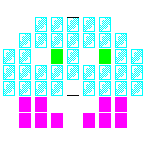 Level 67 brick field with its spawn cells outlined