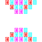Level 74 brick field with its spawn cells outlined