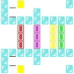 Level 76 brick field with its spawn cells outlined