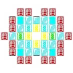 Level 78 brick field with its spawn cells outlined