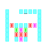 Level 85 brick field with its spawn cells outlined