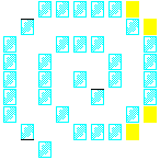 Level 87 brick field with its spawn cells outlined