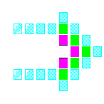 Level 89 brick field with its spawn cells outlined