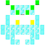 Level 90 brick field with its spawn cells outlined