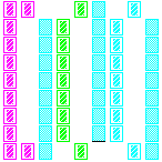 Level 96 brick field with its spawn cells outlined