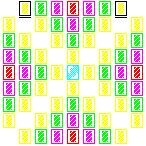 Level 100 brick field with its spawn cells outlined